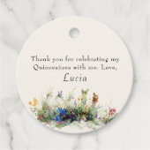 Wildflower Cowgirl Rustieke Bloemen Quinceanera Bedankjes Labels (Voorkant)
