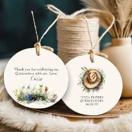 Wildflower Cowgirl Rustieke Bloemen Quinceanera Bedankjes Labels