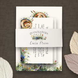 Wildflower Cowgirl Rustieke Elegantie Quinceanera Uitnodigingen Wikkel
