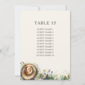 Wildflower Cowgirl rustieke zitplattegrond Kaart (Achterkant)