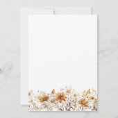 Wildflower Cream Boho Bloemen Boho Bruiloft Kaart (Achterkant)