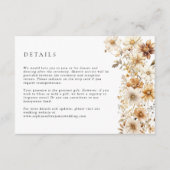 Wildflower Cream Boho Bloemen Bruiloft Informatiekaartje (Voorkant)