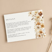 Wildflower Cream Boho Bloemen Bruiloft Informatiekaartje