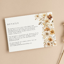 Wildflower Cream Boho Bloemen Bruiloft Informatiekaartje