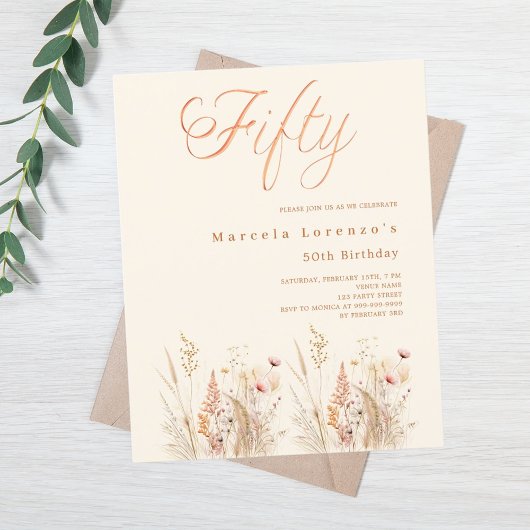 Wildflower crème beige budget 50e verjaardag