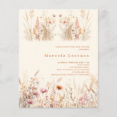 Wildflower crème perzik boho budget Baby shower (Voorkant)