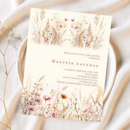 Wildflower crème perzik boho budget Baby shower