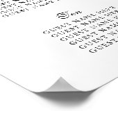 Wildflower Crest Bruiloft Zitkaart Poster (Hoek)