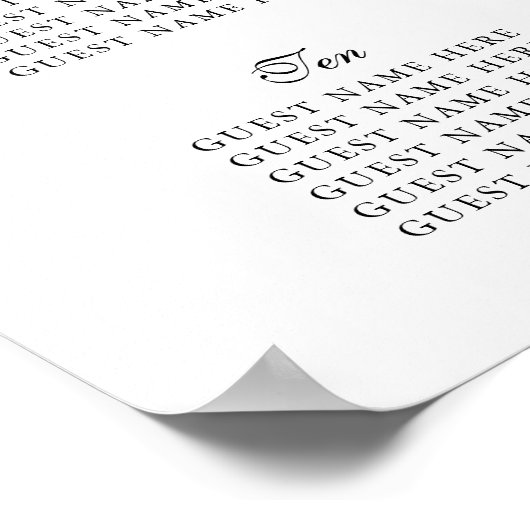 Wildflower Crest Bruiloft Zitkaart Poster (Hoek)