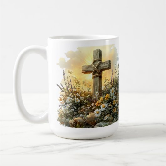 Wildflower Cross Easter Design Koffiemok (Links)