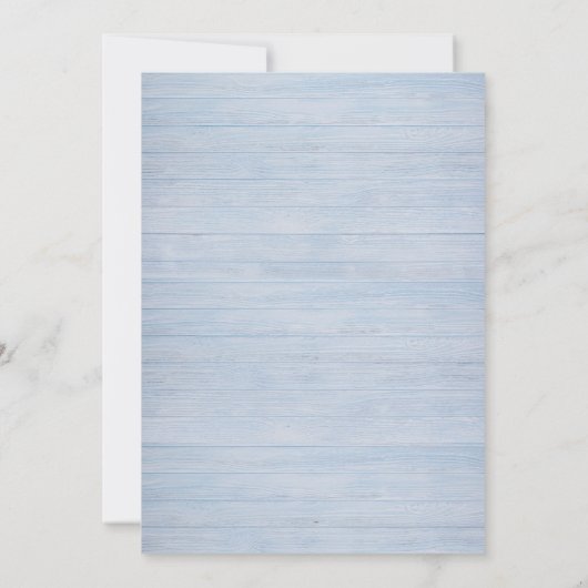 Wildflower Cup Stoffig Blauw Hout Bruidsdouche Kaart (Achterkant)