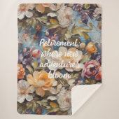  Wildflower Custom Retirement Gifts voor haar Sherpa Deken (Voorkant)