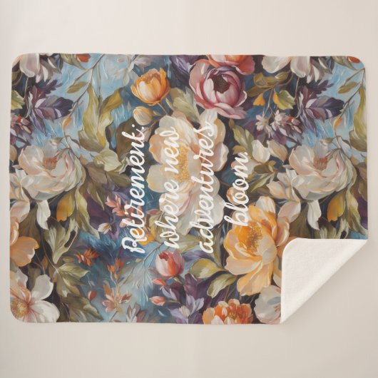  Wildflower Custom Retirement Gifts voor haar Sherpa Deken (Voorkant (horizontaal))