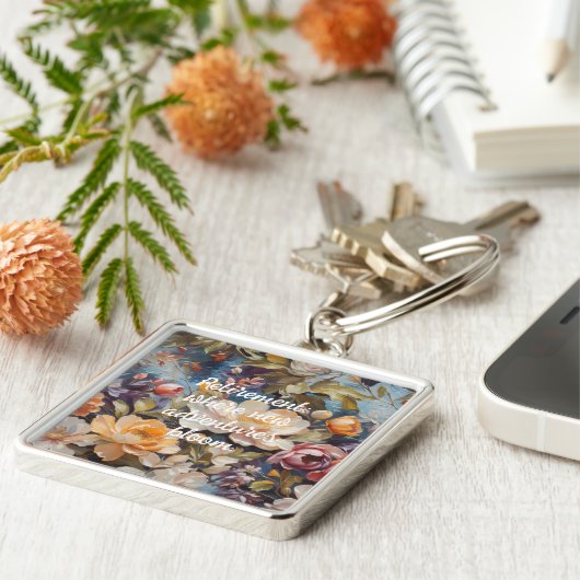 Wildflower Custom Retirement Gifts voor haar Sleutelhanger (Zijkant)