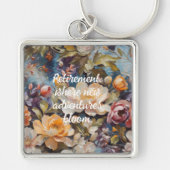 Wildflower Custom Retirement Gifts voor haar Sleutelhanger (Voorkant)