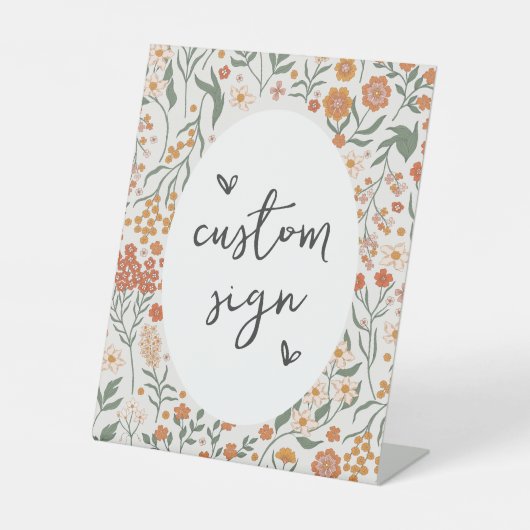 Wildflower Custom Sign Sjabloon Reclamebord Met Voetstuk (Voorkant)