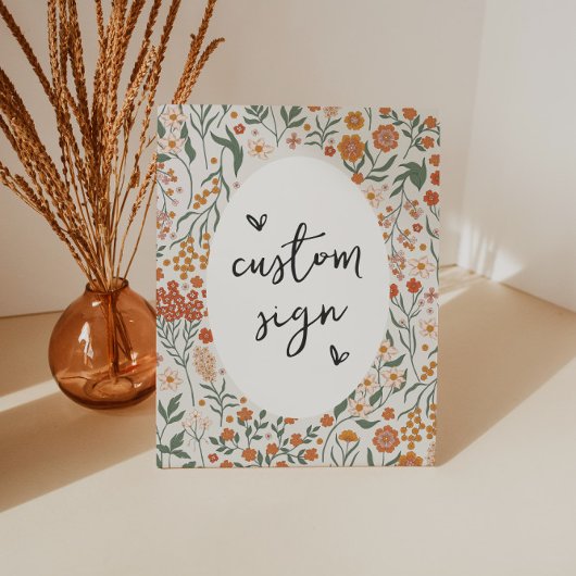 Wildflower Custom Sign Sjabloon Reclamebord Met Voetstuk