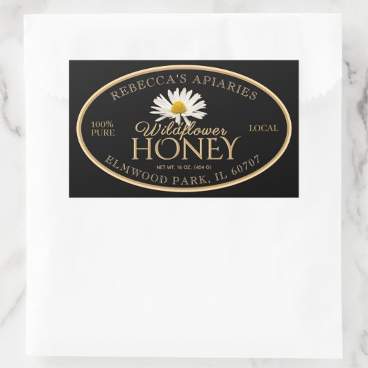 Wildflower Daisy Black Label Gold Border (Tas)