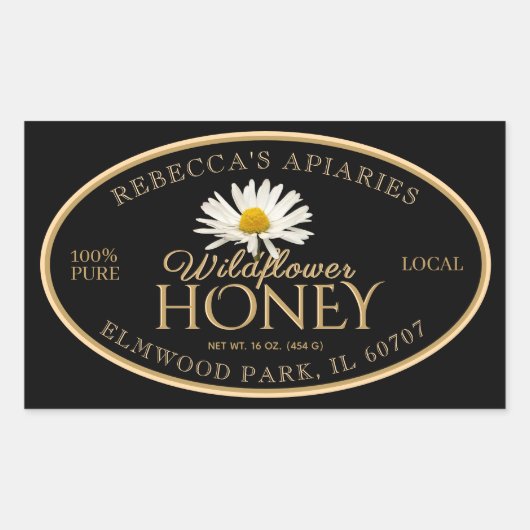 Wildflower Daisy Black Label Gold Border (Voorkant)