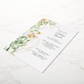 Wildflower Daisy Border Baby shower Folie Uitnodiging (Gedraaid)