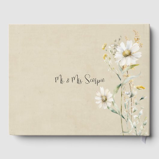 Wildflower Daisy Wedding Gastenboek (Achterkant)