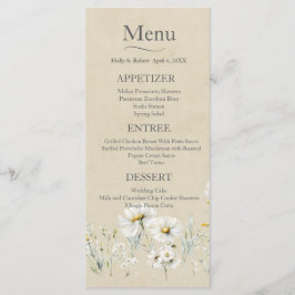 Wildflower Daisy Wedding Menu