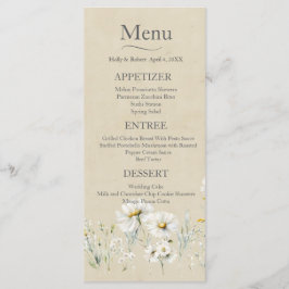 Wildflower Daisy Wedding Menu
