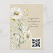 Wildflower Daisy Wedding QR-code Informatiekaartje (Achterkant)