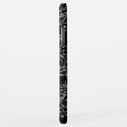 Wildflower damask zwarte grijze naam Case-Mate iPhone case (Achterkant/rechts)