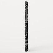 Wildflower damask zwarte grijze naam Case-Mate iPhone case (Achterkant/links)