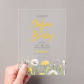 Wildflower Dandelion Garden Wedding Acryl Invita Uitnodigingen (Insitu (Draagbaar))