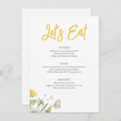 Wildflower Dandelion Garden Wedding Menu (Voorkant / Achterkant)