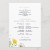 Wildflower Dandelion Garden Wedding Programmakaart (Achterkant)