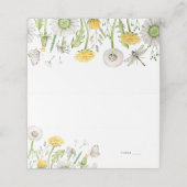 Wildflower Danelion Garden Wedding Plaatskaartje (Buitenkant ongevouwen)