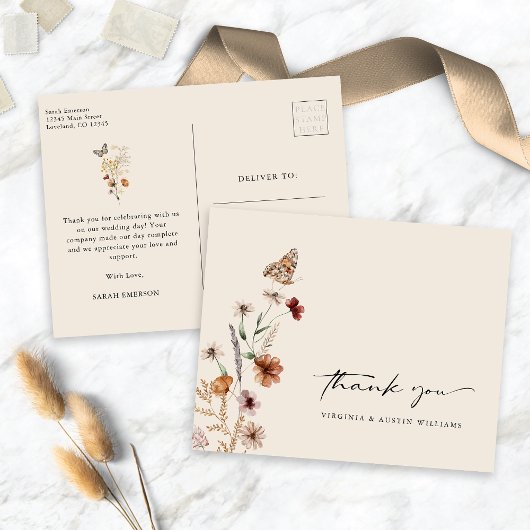 Wildflower dank u briefkaart