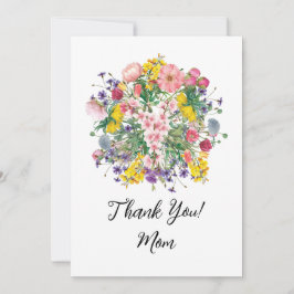 Wildflower Dank u gepersonaliseerde bloemen Kaart