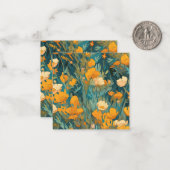 Wildflower dank u, notitie Kaart - Blank Inside Notitiekaartje (Voorkant / Achterkant in situ)