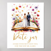 Wildflower Date Night Ideeën Datum Jar Sign Poster (Voorkant)