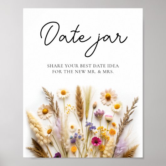 Wildflower Datum Nacht Ideeën Datum Jar Poster (Voorkant)