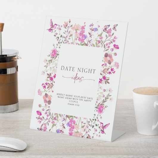 Wildflower Datum Nacht Ideeën Vrijgezellenfeest Reclamebord Met Voetstuk (Insitu)