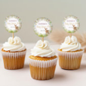 Wildflower Deer Rustiek Baby shower Ronde Sticker