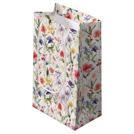 Wildflower Delight Kleurrijk Klein Cadeauzakje (Voorkant Gekanteld)