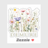 Wildflower Demure Aangepaste naam Sticker (Vel)
