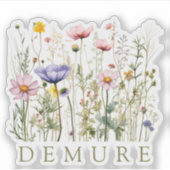 Wildflower Demure Aangepaste naam Sticker (Voorkant)