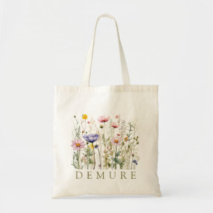 Wildflower Demure Aangepaste naam Tote Bag