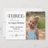 Wildflower derde verjaardag uitnodiging (Voorkant)