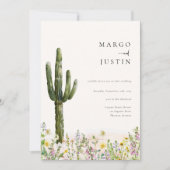 Wildflower Desert Cactus Wedding Kaart (Voorkant)