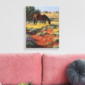 Wildflower Desert Grazing Horse Art Canvas Afdruk (Insitu (Woonkamer))