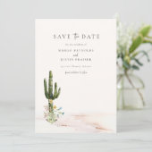 Wildflower Desert Wedding Photo Sla de datum op Kaart (Staand voorkant)