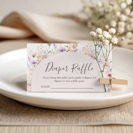 Wildflower Diaper Raffle  Card Informatiekaartje